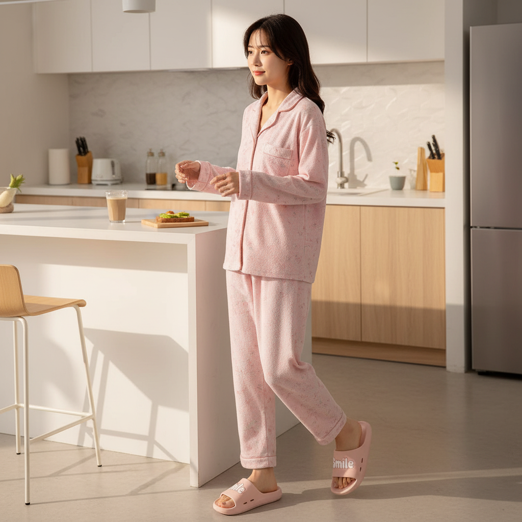 Claquette rose 2602-2 – femme asiatique, cuisine